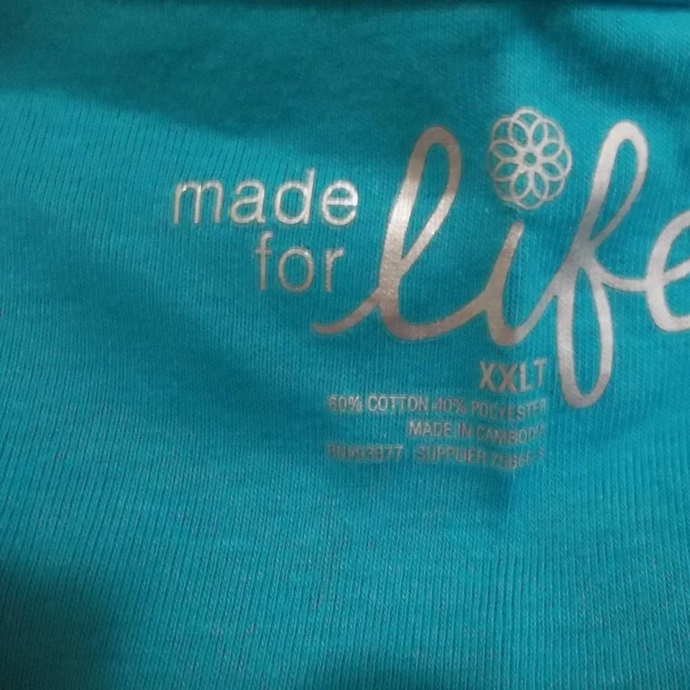 made for Life 2X Aquamarine/White Layered Tank Top - Picture 5 of 5